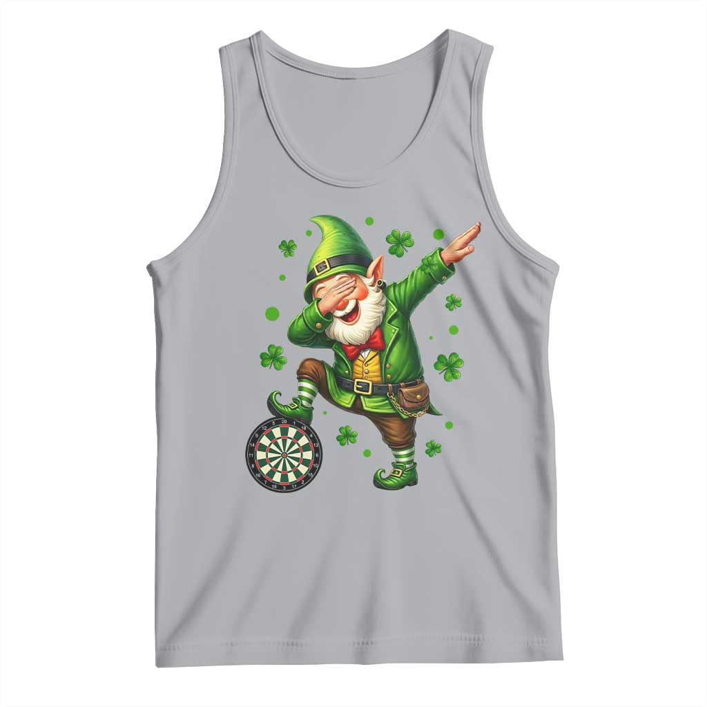 St Patricks Day Cheerful Gnome Dabbing Tank Top Darts Lover Gift TS12 Athletic Heather Print Your Wear