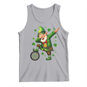 St Patricks Day Cheerful Gnome Dabbing Tank Top Darts Lover Gift TS12 Athletic Heather Print Your Wear