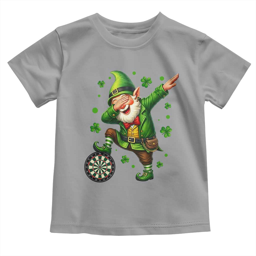 St Patricks Day Cheerful Gnome Dabbing Toddler T Shirt Darts Lover Gift TS12 Sport Gray Print Your Wear