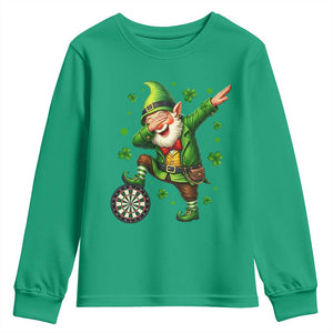 St Patricks Day Cheerful Gnome Dabbing Youth Sweatshirt Darts Lover Gift TS12 Irish Green Print Your Wear