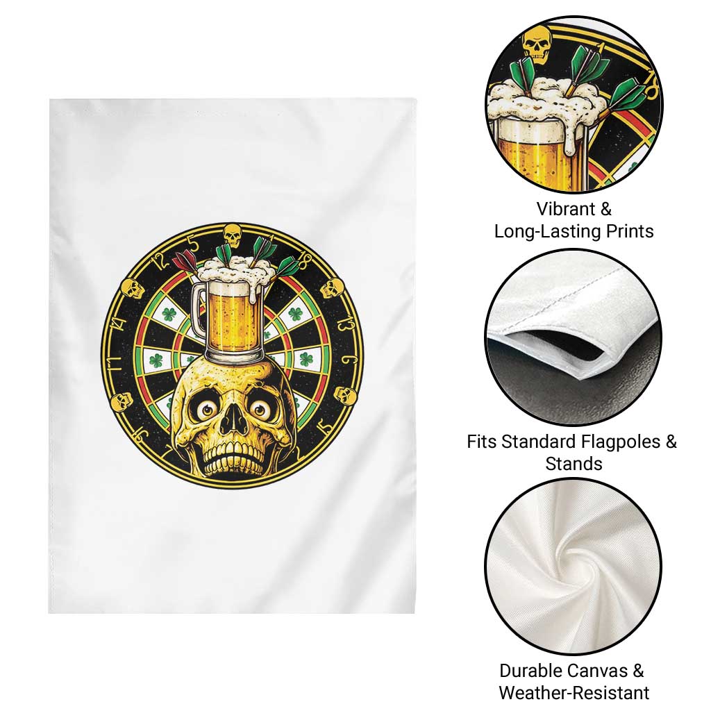 Funny St Patricks Day Skull Garden Flag Darts Player Gift TS12 Print Your Wear