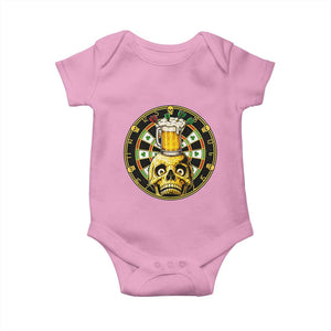 Funny St Patricks Day Skull Baby Onesie Darts Player Gift TS12 Light Pink Print Your Wear