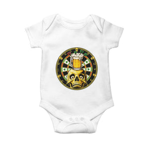 Funny St Patricks Day Skull Baby Onesie Darts Player Gift TS12 White Print Your Wear