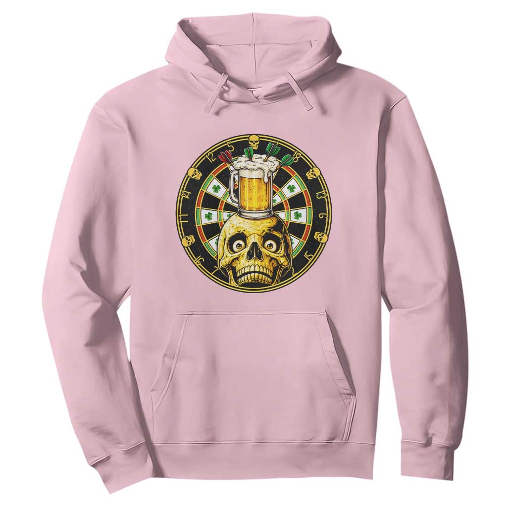 Funny St Patricks Day Skull Hoodie Darts Player Gift TS12 Light Pink Print Your Wear