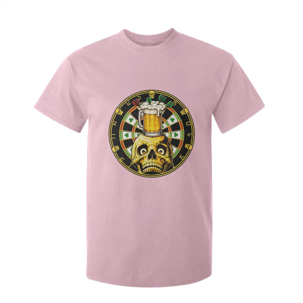 Funny St Patricks Day Skull T Shirt For Kid Darts Player Gift TS12 Light Pink Print Your Wear