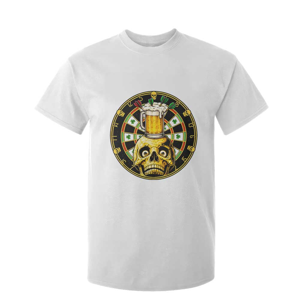 Funny St Patricks Day Skull T Shirt For Kid Darts Player Gift TS12 White Print Your Wear