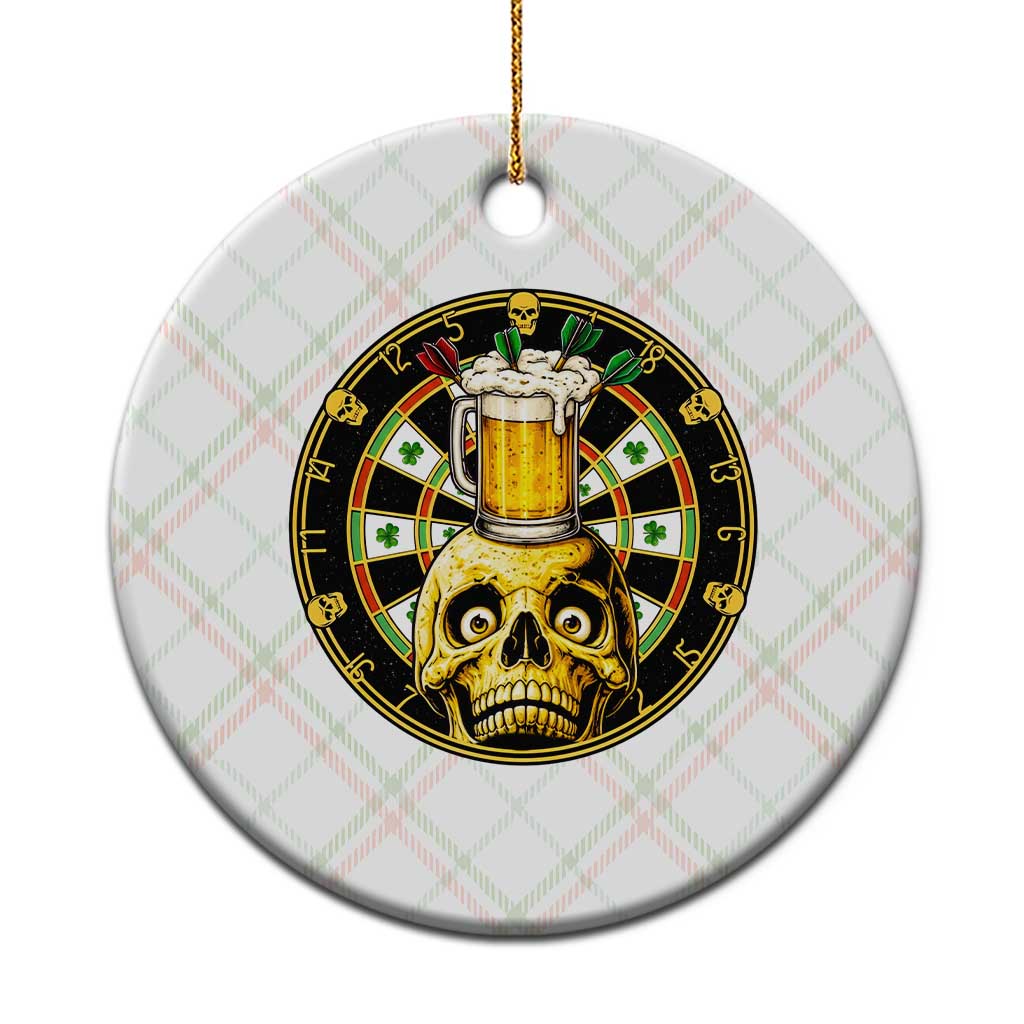 Funny St Patricks Day Skull Ceramic Ornament Darts Player Gift TS12 1pc Christmas Plaid Print Your Wear