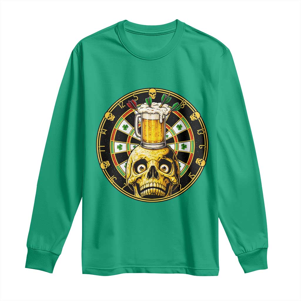 Funny St Patricks Day Skull Long Sleeve Shirt Darts Player Gift TS12 Irish Green Print Your Wear