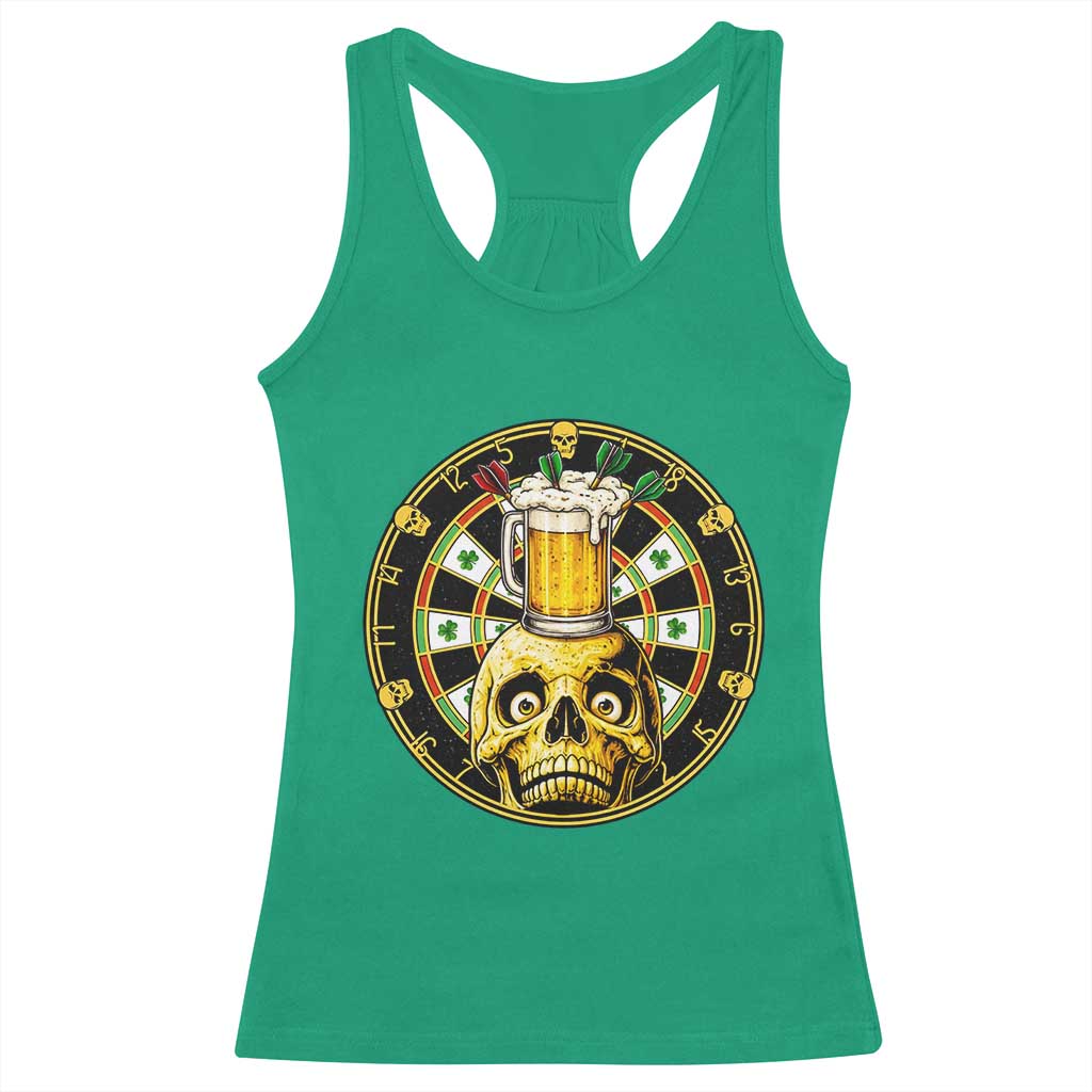 Funny St Patricks Day Skull Racerback Tank Top Darts Player Gift TS12 Irish Green Print Your Wear