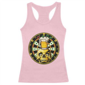 Funny St Patricks Day Skull Racerback Tank Top Darts Player Gift TS12 Light Pink Print Your Wear