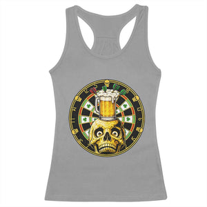 Funny St Patricks Day Skull Racerback Tank Top Darts Player Gift TS12 Sport Gray Print Your Wear