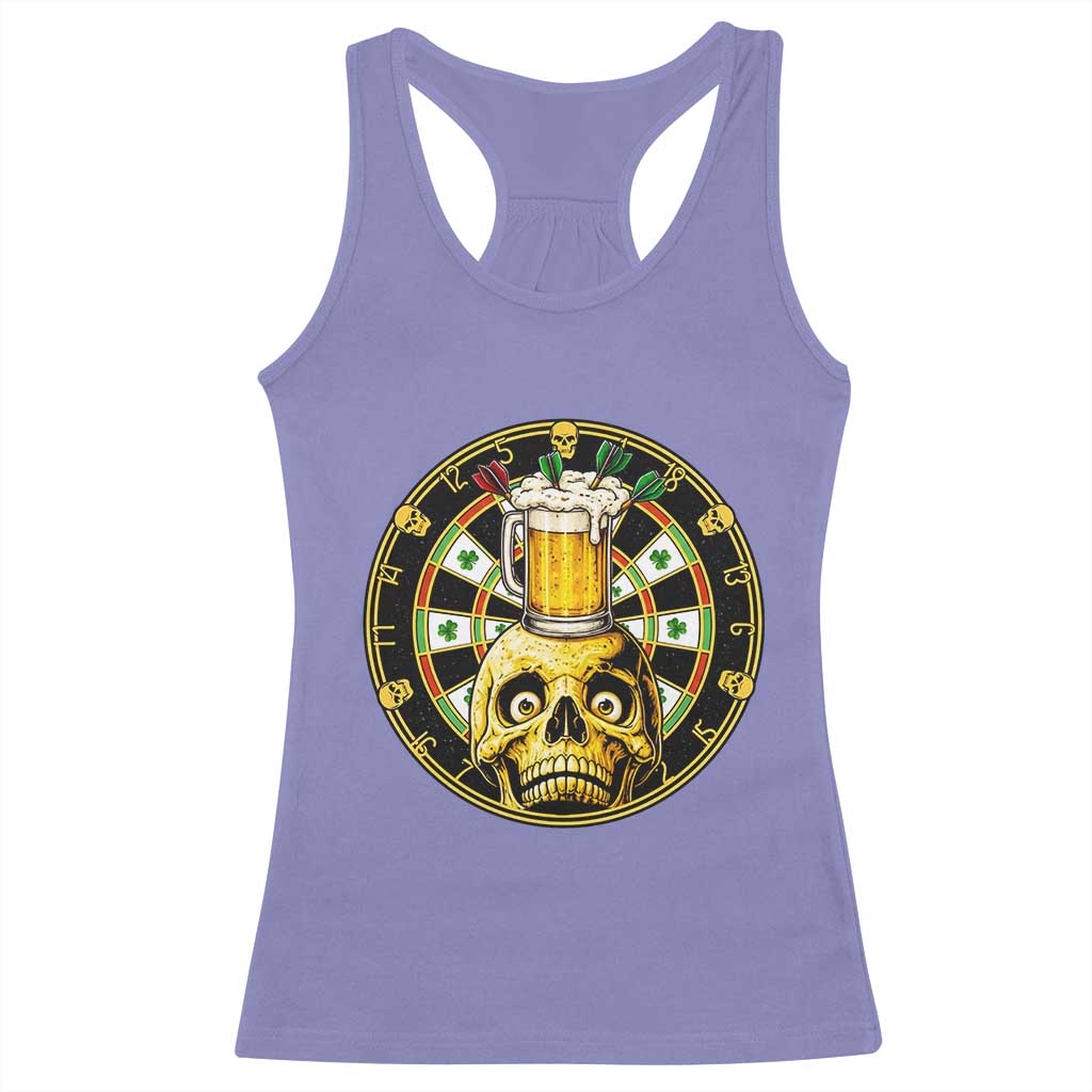 Funny St Patricks Day Skull Racerback Tank Top Darts Player Gift TS12 Violet Print Your Wear