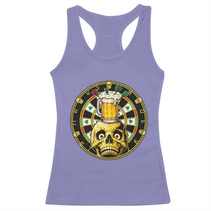 Funny St Patricks Day Skull Racerback Tank Top Darts Player Gift TS12 Violet Print Your Wear