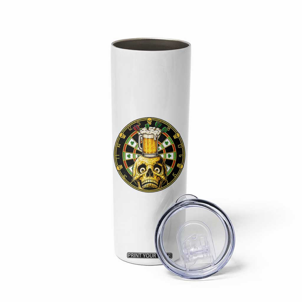Funny St Patricks Day Skull Skinny Tumbler Darts Player Gift TS12 Print Your Wear