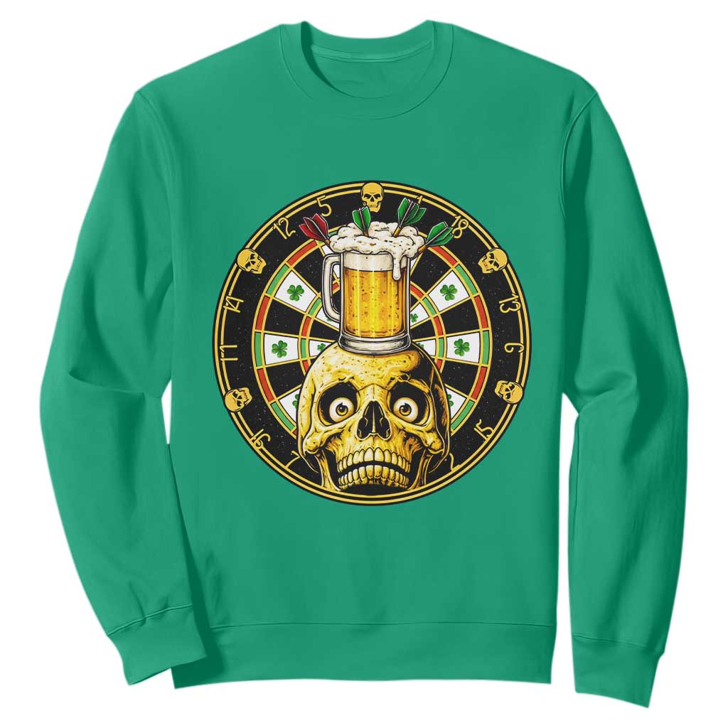 Funny St Patricks Day Skull Sweatshirt Darts Player Gift TS12 Irish Green Print Your Wear