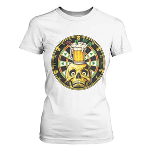 Funny St Patricks Day Skull T Shirt For Women Darts Player Gift TS12 White Print Your Wear