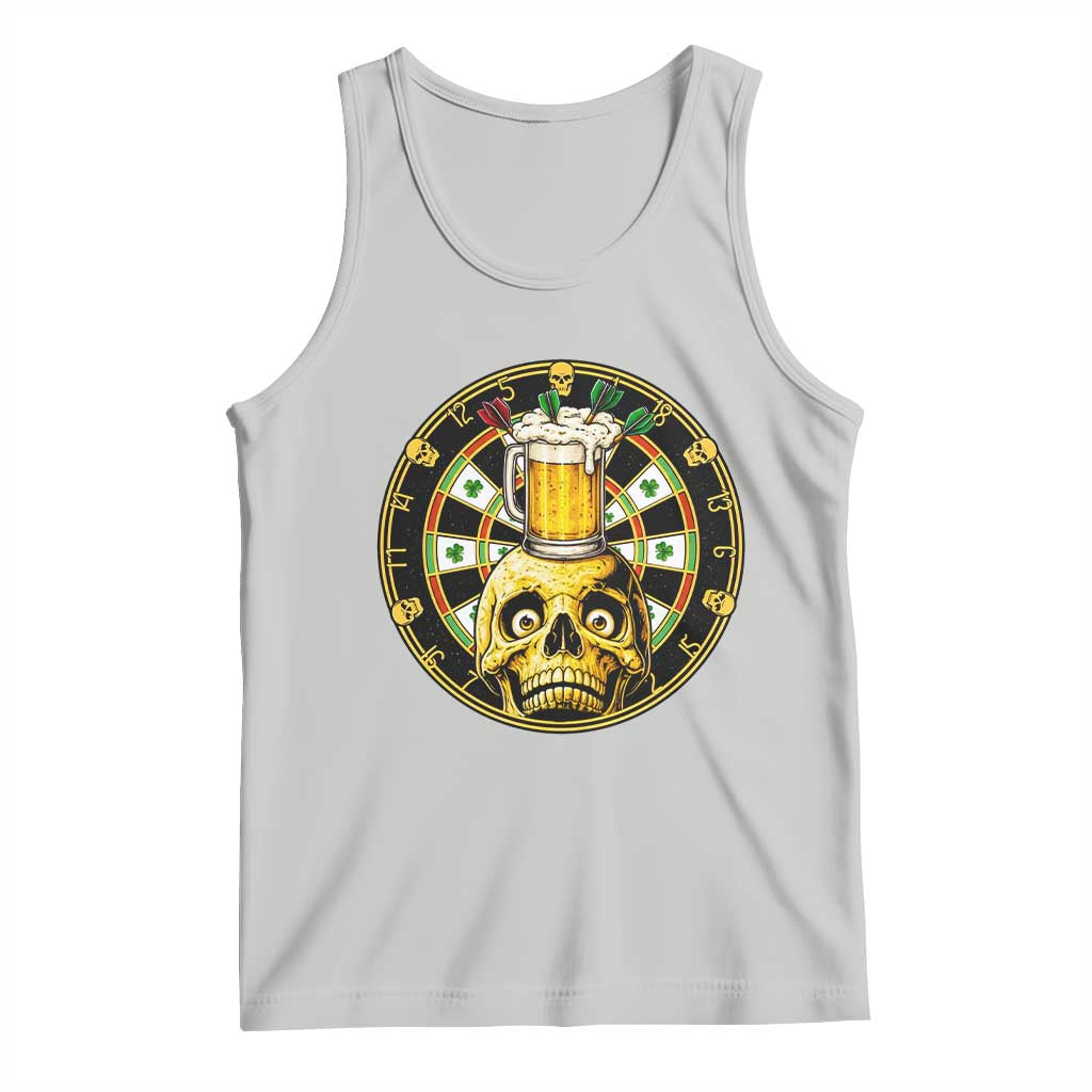 Funny St Patricks Day Skull Tank Top Darts Player Gift TS12 Ash Print Your Wear