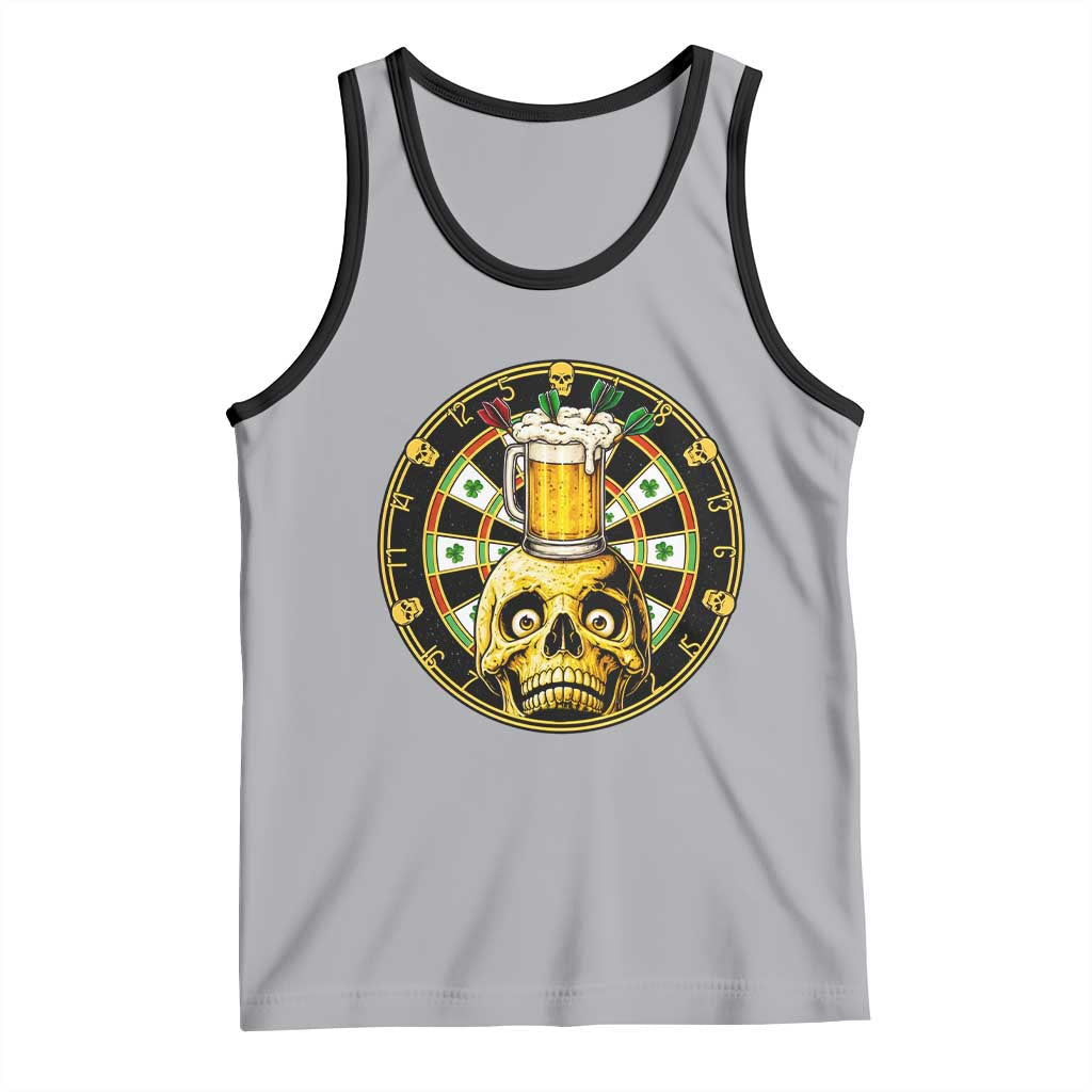 Funny St Patricks Day Skull Tank Top Darts Player Gift TS12 Athletic Heather Black Print Your Wear
