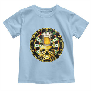 Funny St Patricks Day Skull Toddler T Shirt Darts Player Gift TS12 Light Blue Print Your Wear