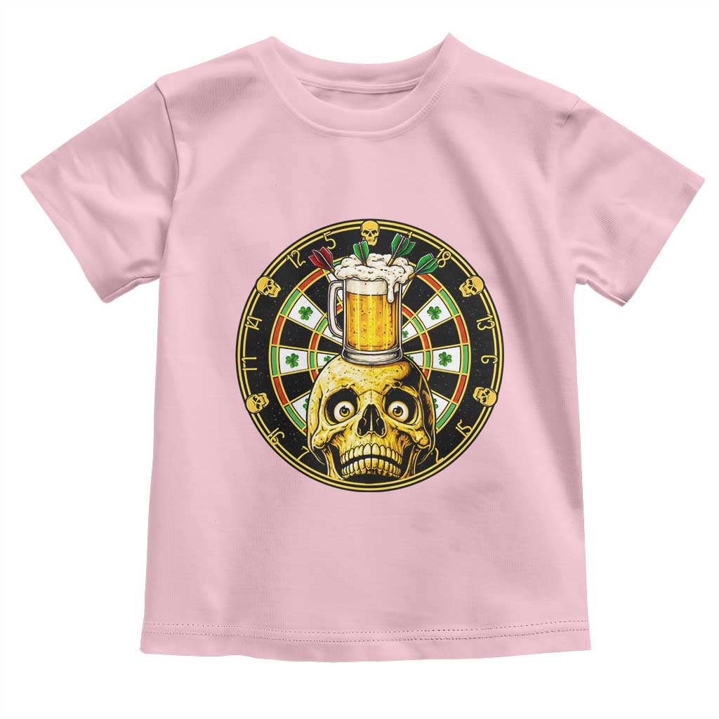 Funny St Patricks Day Skull Toddler T Shirt Darts Player Gift TS12 Light Pink Print Your Wear