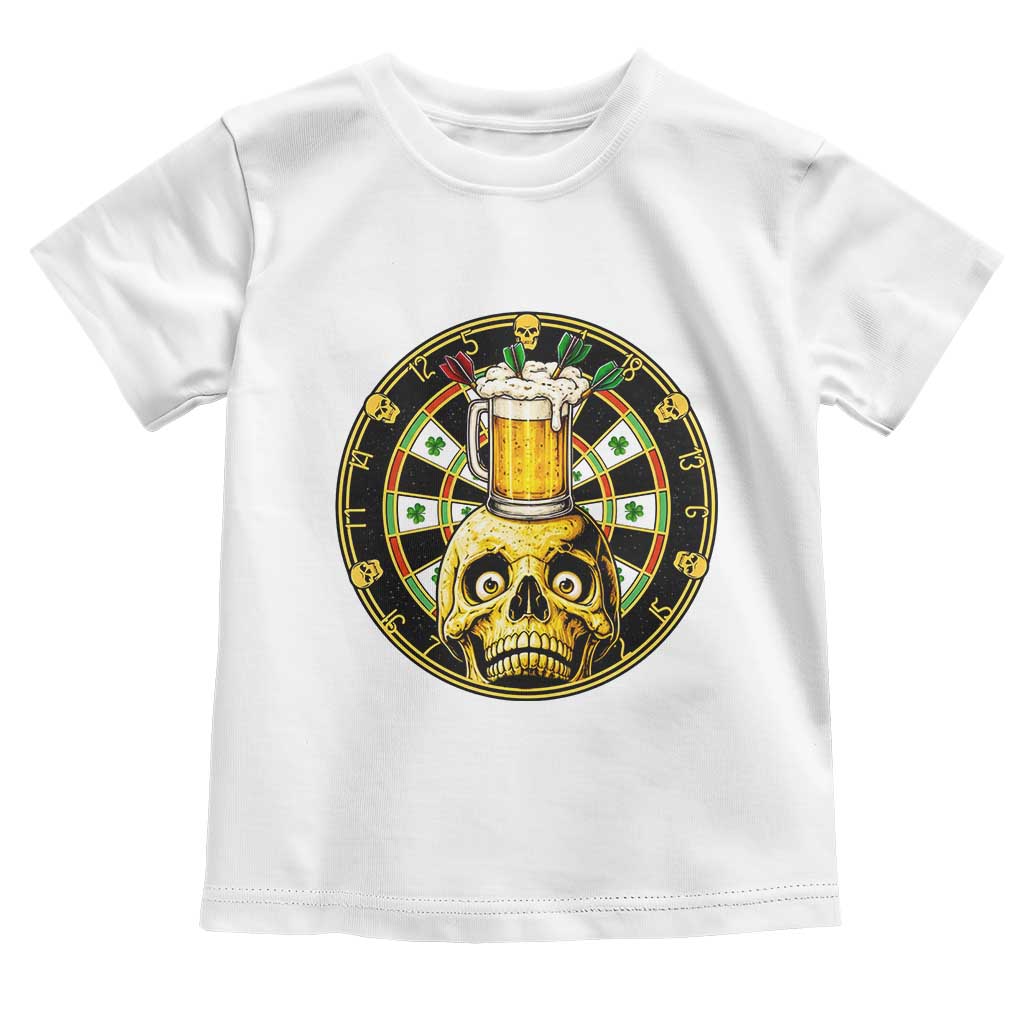 Funny St Patricks Day Skull Toddler T Shirt Darts Player Gift TS12 White Print Your Wear