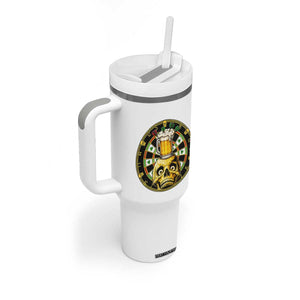 Funny St Patricks Day Skull Tumbler With Handle Darts Player Gift TS12 Print Your Wear