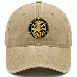 Funny St Patricks Day Skull Washed Cotton Baseball Cap Darts Player Gift TS12 Print Your Wear