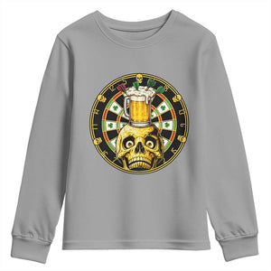 Funny St Patricks Day Skull Youth Sweatshirt Darts Player Gift TS12 Sport Gray Print Your Wear