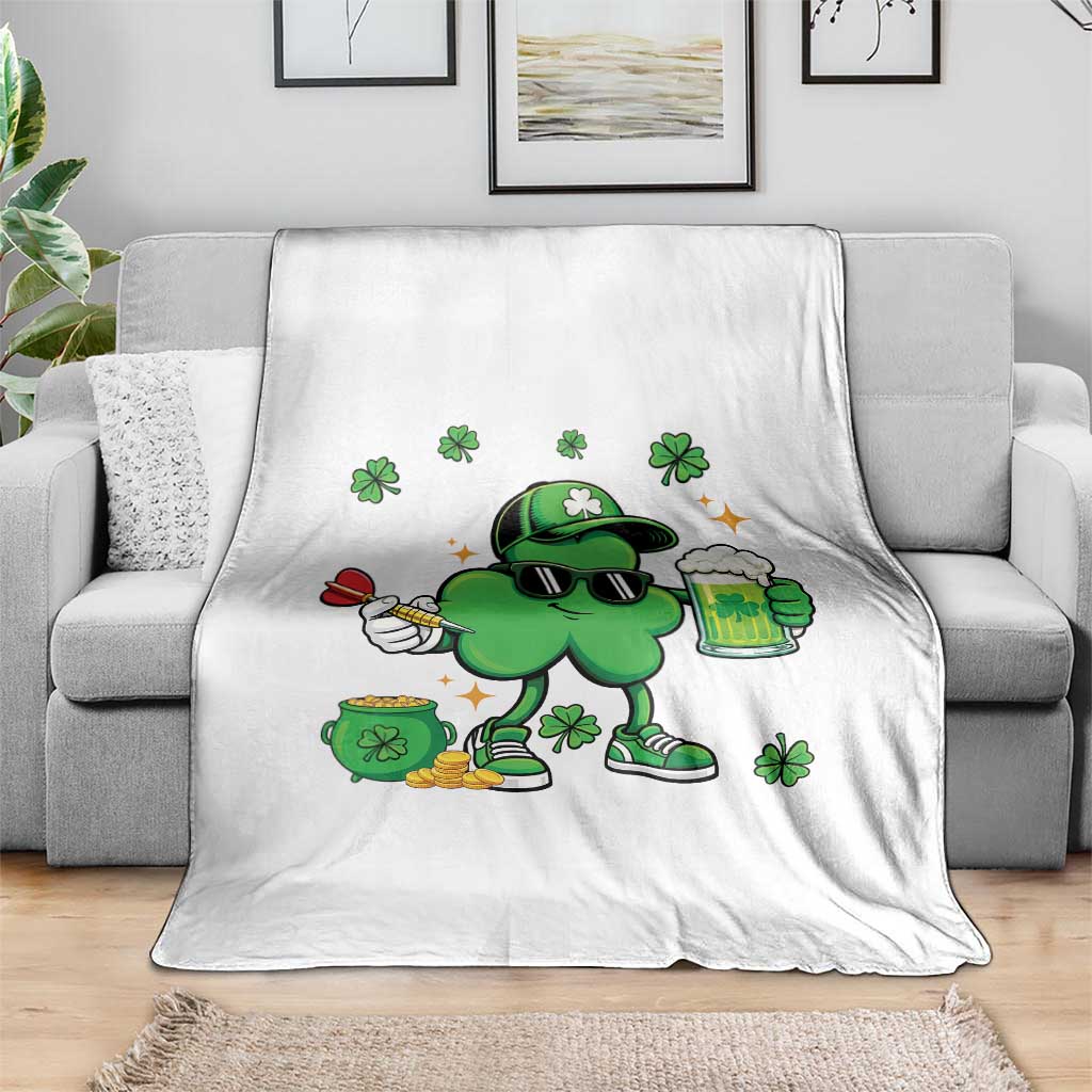 St Patricks Day Shamrock Darts And Beer Lover Gift Throw Blanket TS12 Print Your Wear