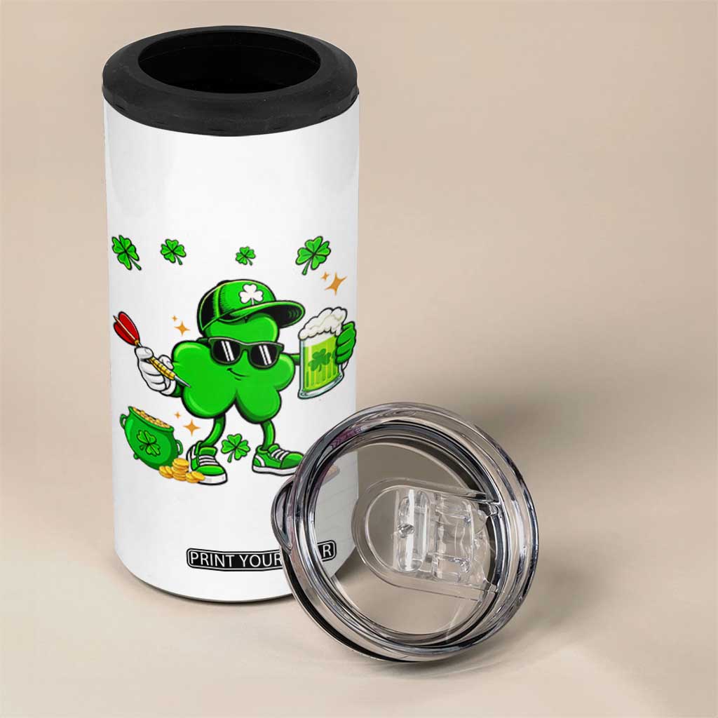 St Patricks Day Shamrock Darts And Beer Lover Gift 4 in 1 Can Cooler Tumbler TS12 Print Your Wear