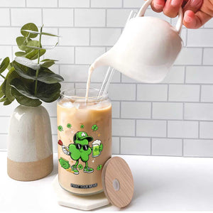 St Patricks Day Shamrock Darts And Beer Lover Gift Glass Can TS12 Print Your Wear
