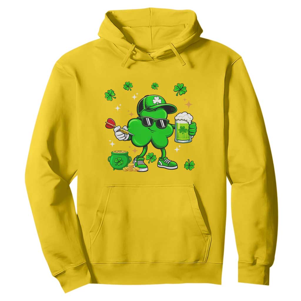 St Patricks Day Shamrock Darts And Beer Lover Gift Hoodie TS12 Daisy Print Your Wear