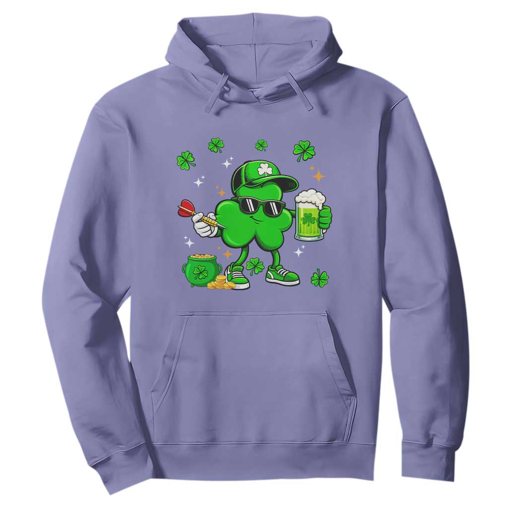 St Patricks Day Shamrock Darts And Beer Lover Gift Hoodie TS12 Violet Print Your Wear