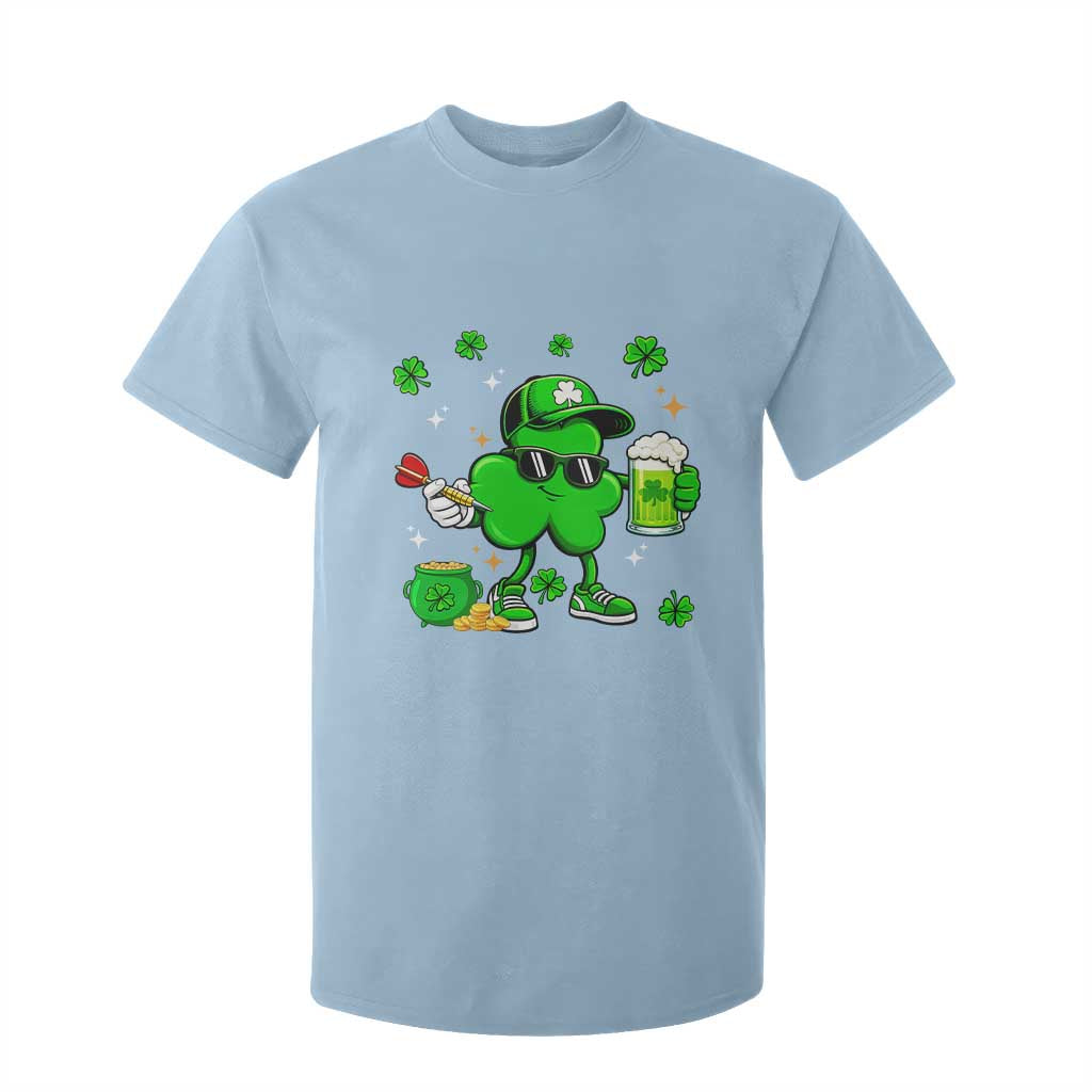 St Patricks Day Shamrock Darts And Beer Lover Gift T Shirt For Kid TS12 Light Blue Print Your Wear
