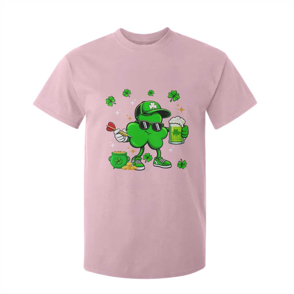 St Patricks Day Shamrock Darts And Beer Lover Gift T Shirt For Kid TS12 Light Pink Print Your Wear
