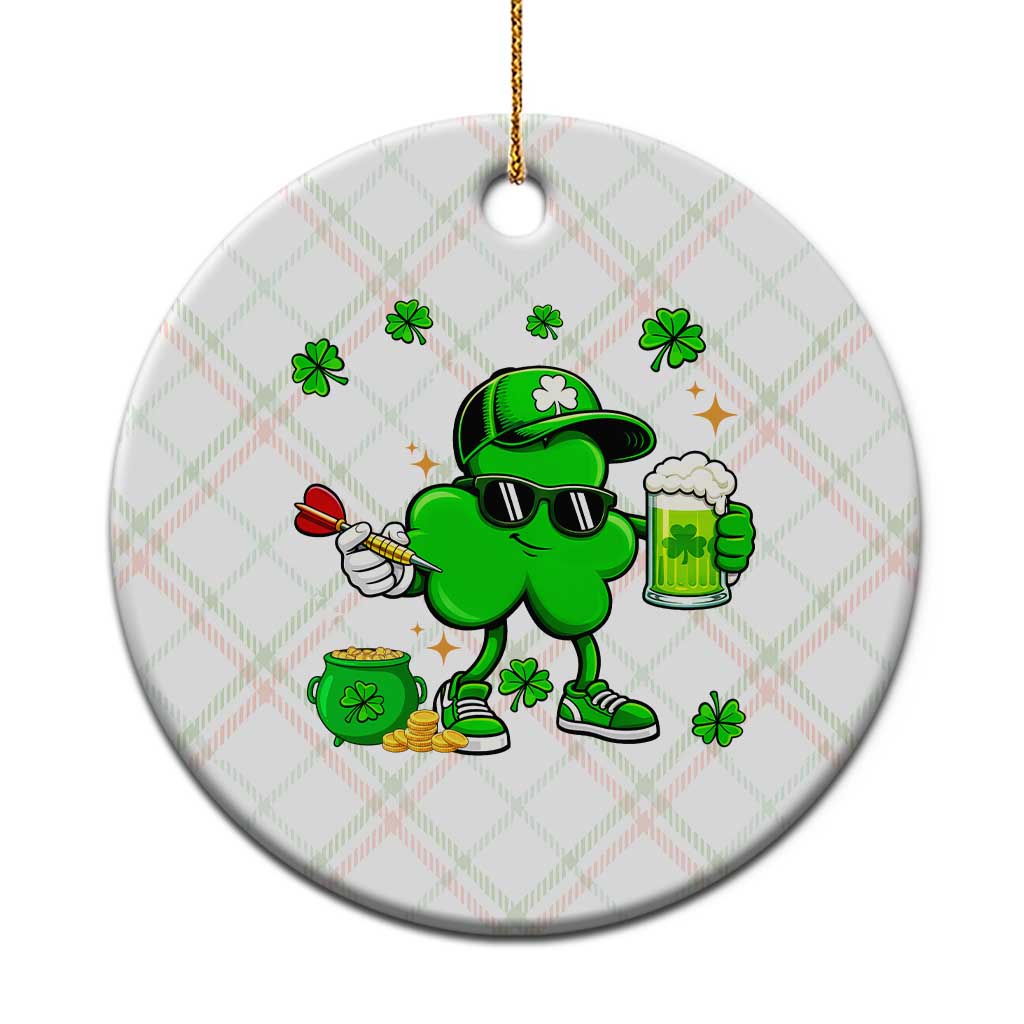 St Patricks Day Shamrock Darts And Beer Lover Gift Ceramic Ornament TS12 1pc Christmas Plaid Print Your Wear