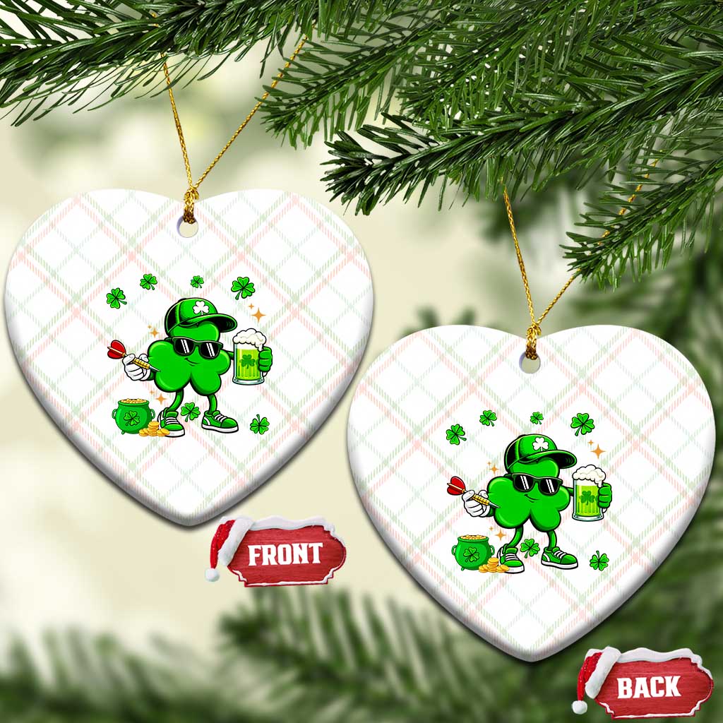 St Patricks Day Shamrock Darts And Beer Lover Gift Ceramic Ornament TS12 Print Your Wear