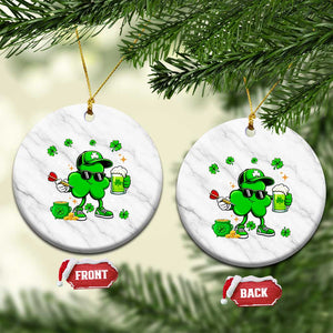 St Patricks Day Shamrock Darts And Beer Lover Gift Ceramic Ornament TS12 1pc White Marble Print Your Wear