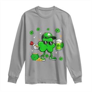 St Patricks Day Shamrock Darts And Beer Lover Gift Long Sleeve Shirt TS12 Sport Gray Print Your Wear