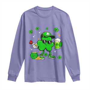 St Patricks Day Shamrock Darts And Beer Lover Gift Long Sleeve Shirt TS12 Violet Print Your Wear