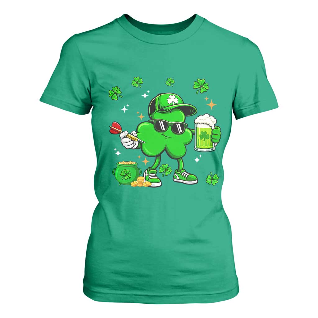 St Patricks Day Shamrock Darts And Beer Lover Gift T Shirt For Women TS12 Irish Green Print Your Wear