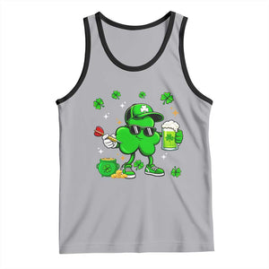 St Patricks Day Shamrock Darts And Beer Lover Gift Tank Top TS12 Athletic Heather Black Print Your Wear