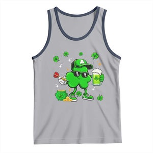 St Patricks Day Shamrock Darts And Beer Lover Gift Tank Top TS12 Athletic Heather Navy Print Your Wear