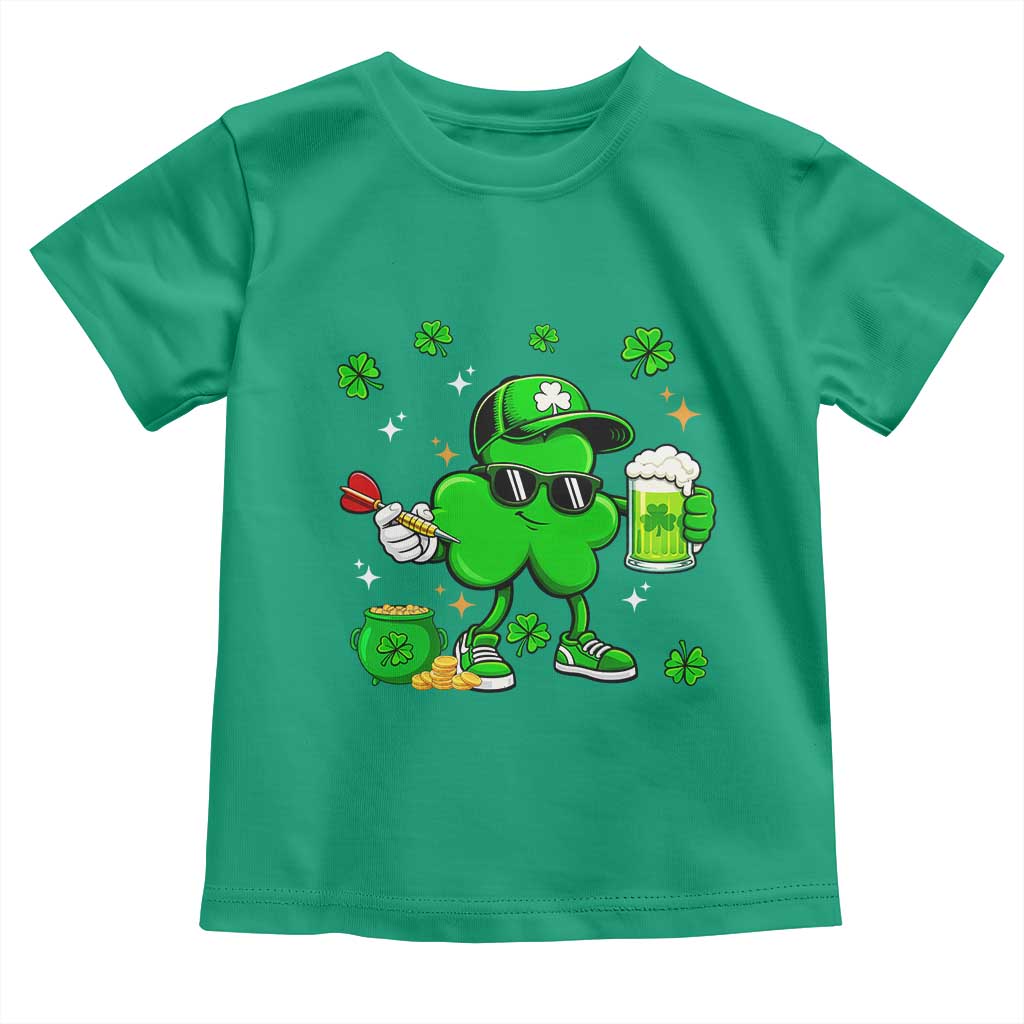 St Patricks Day Shamrock Darts And Beer Lover Gift Toddler T Shirt TS12 Irish Green Print Your Wear