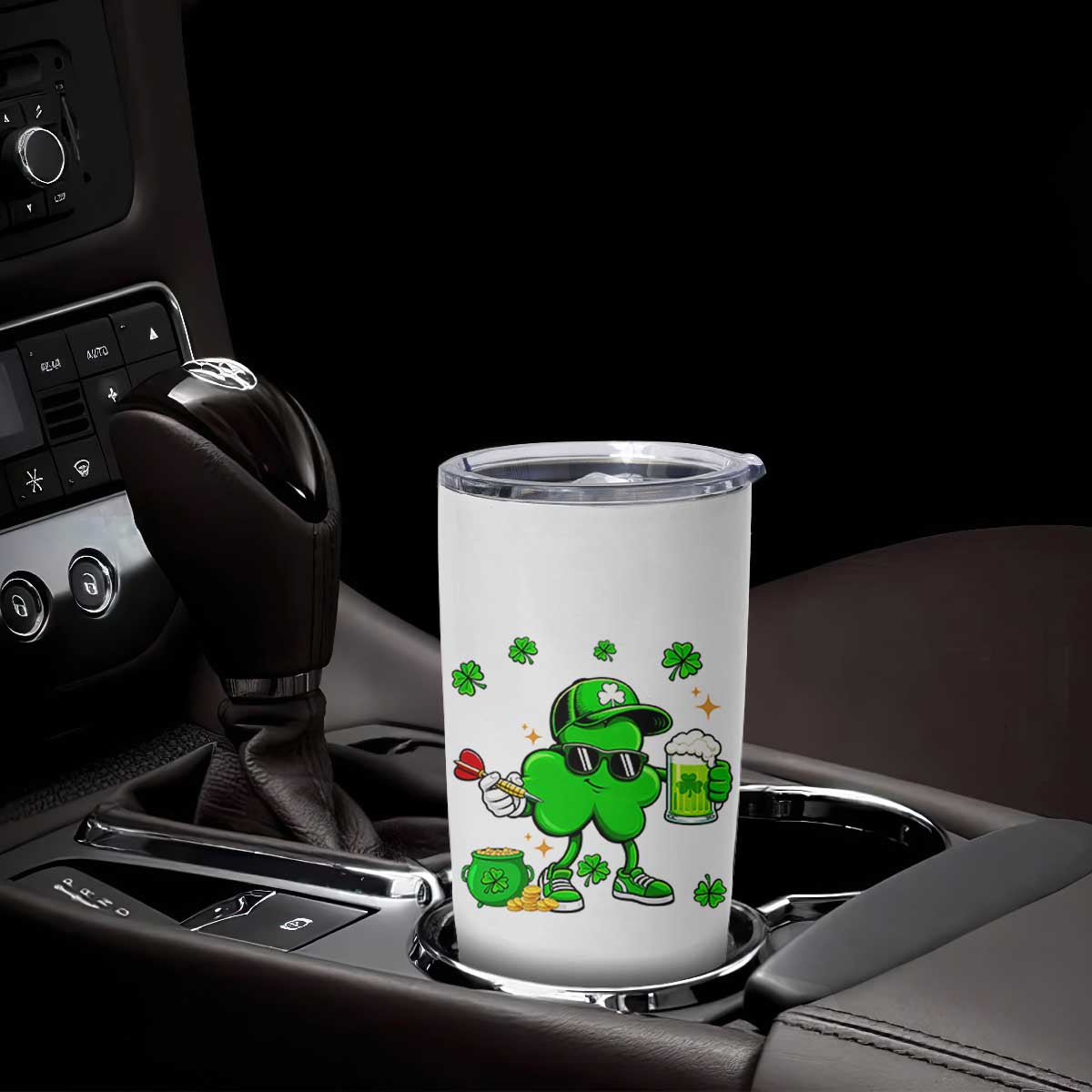St Patricks Day Shamrock Darts And Beer Lover Gift Tumbler Cup TS12 Print Your Wear