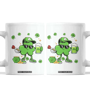 St Patricks Day Shamrock Darts And Beer Lover Gift Coffee Mug TS12 White Print Your Wear