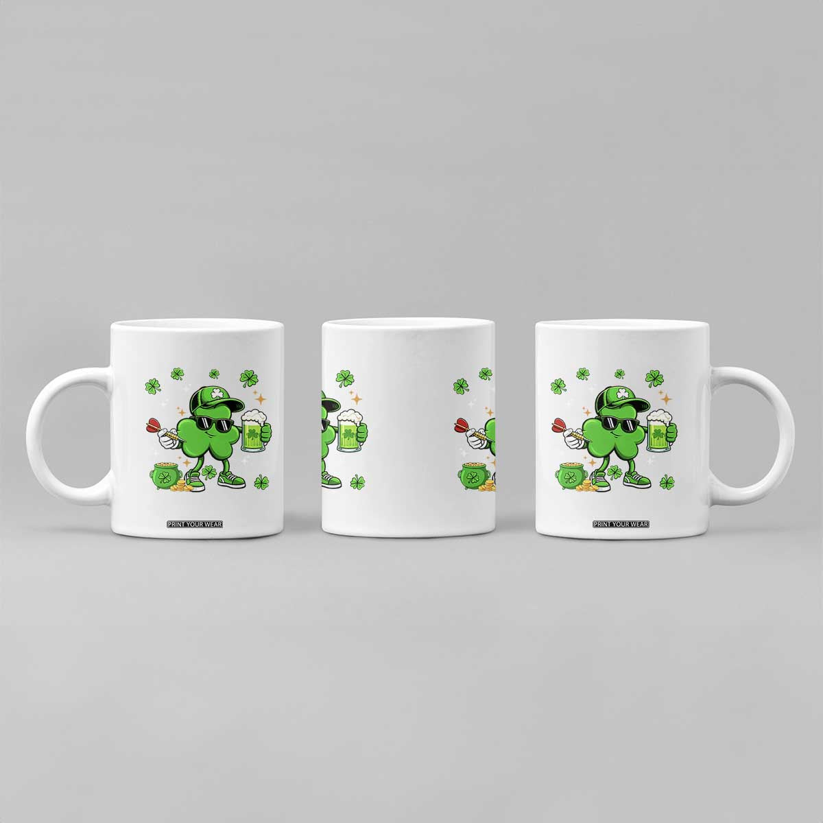 St Patricks Day Shamrock Darts And Beer Lover Gift Coffee Mug TS12 Print Your Wear