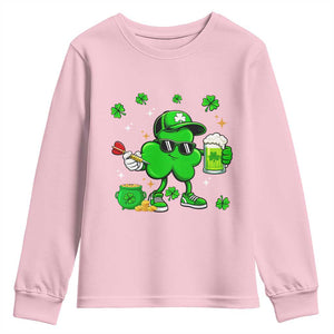St Patricks Day Shamrock Darts And Beer Lover Gift Youth Sweatshirt TS12 Light Pink Print Your Wear