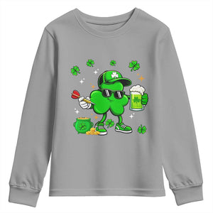 St Patricks Day Shamrock Darts And Beer Lover Gift Youth Sweatshirt TS12 Sport Gray Print Your Wear