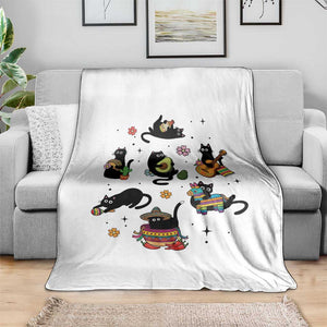 Funny Black Cat Lover Cinco De Mayo Throw Blanket Mexican Fiesta Gift TS12 Print Your Wear
